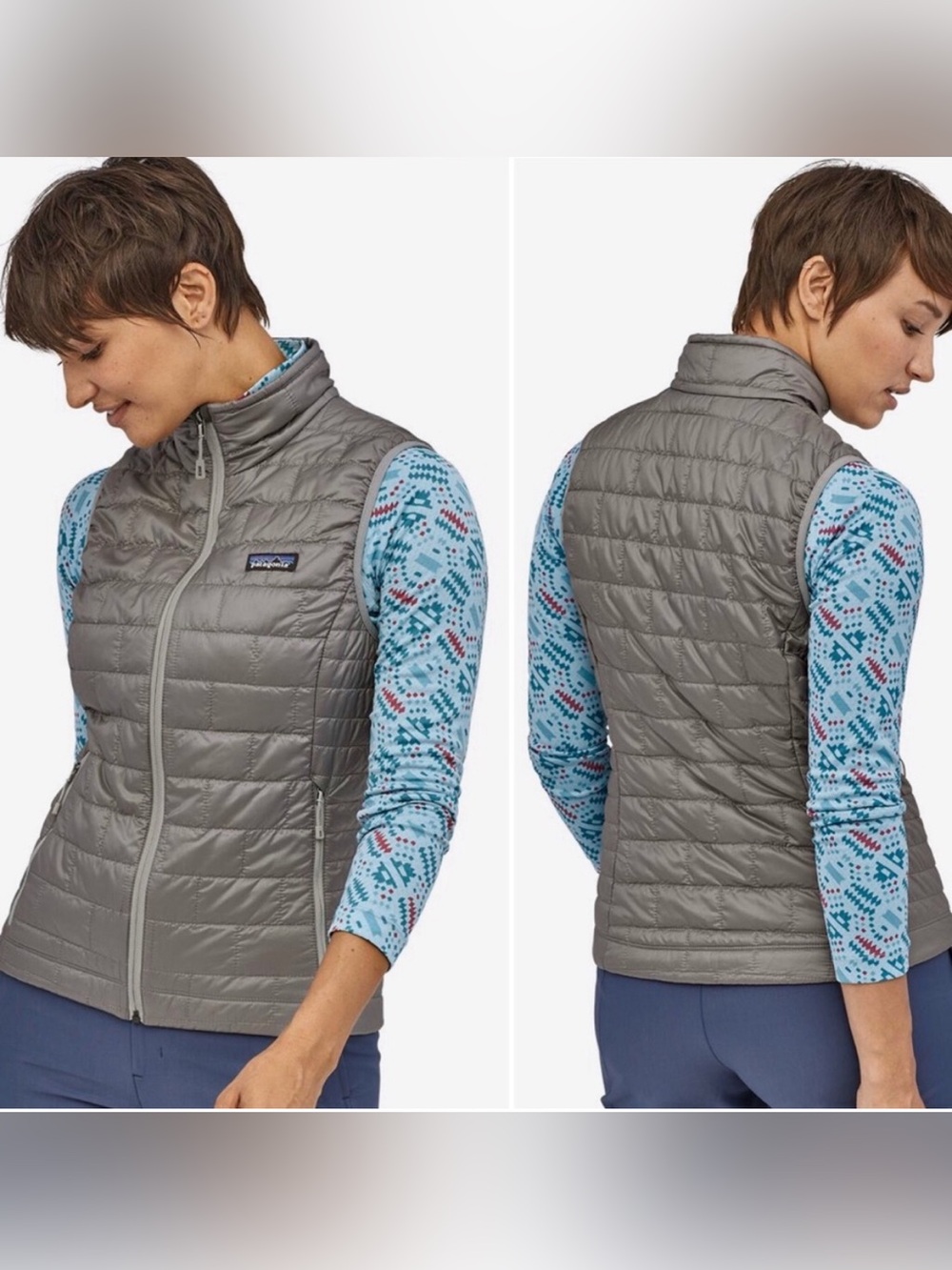 Patagonia Women’s Nano Puff Vest Size Small Gray Full Zip Insulated Puffer